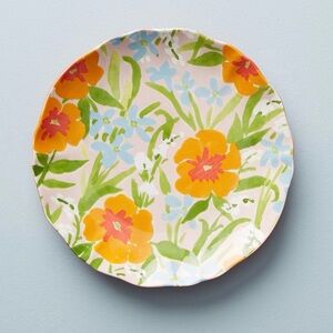 Anthropologie Painted Poppies Side Plate